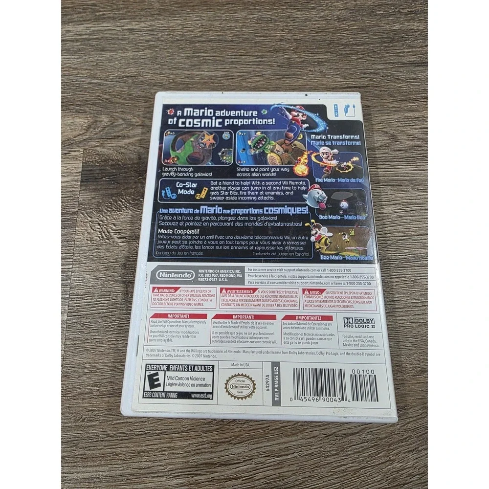 SUPER MARIO GALAXY Nintendo Wii Disc, Case & Manual.